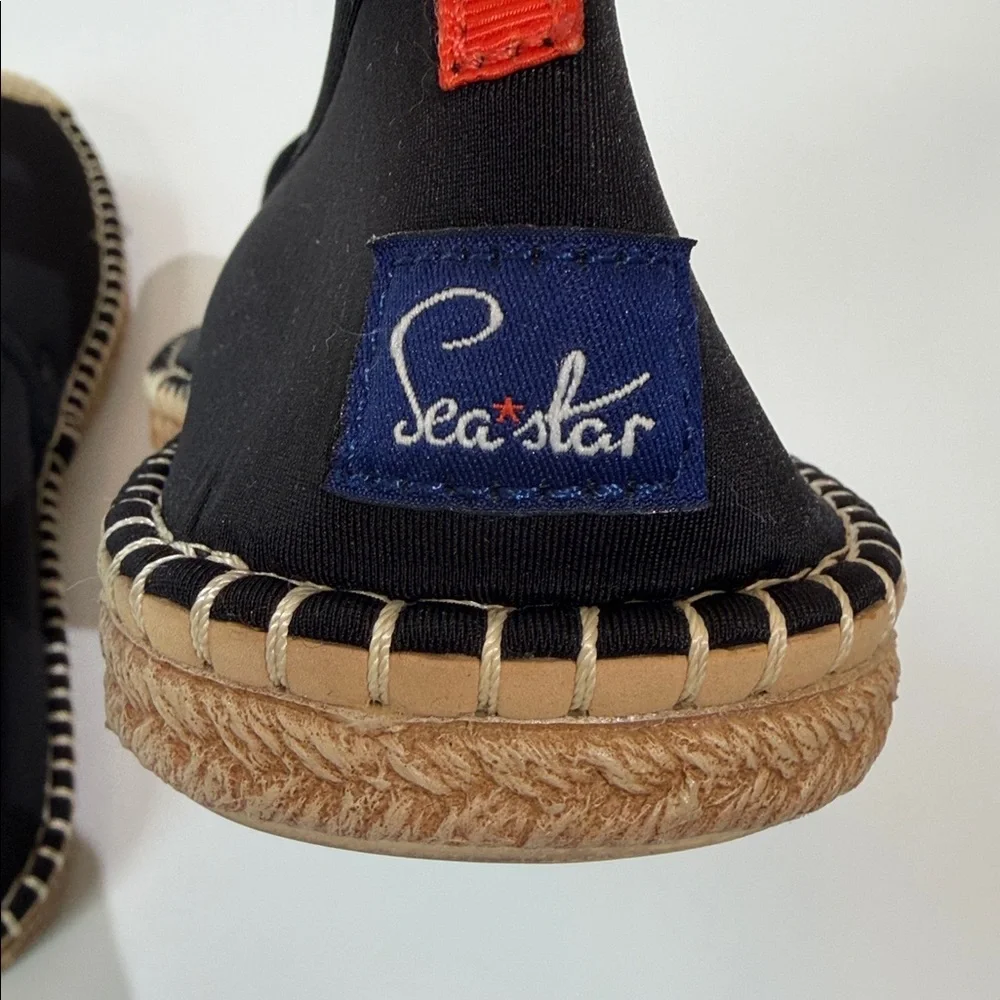 Sea Star Beachwear Espadrilles Size 9 Black